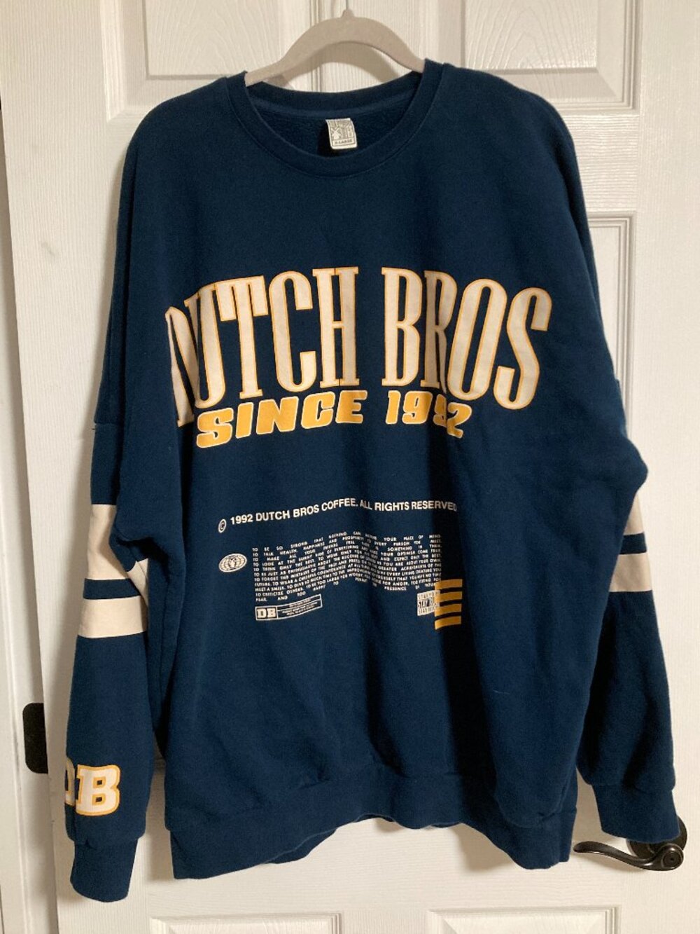Dutch Bros Since 1992 Navy Oversized Crew Neck Size XL